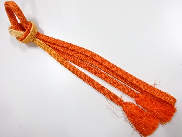 JAPANESE KIMONO / HAND-TIED OBIJIME CORD / SILK